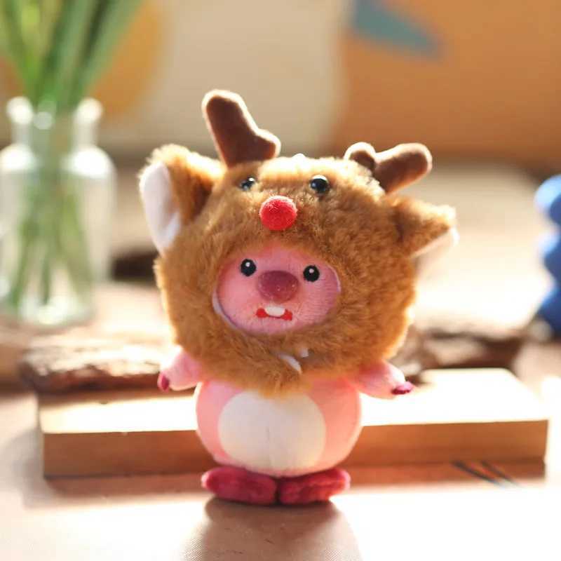 15CM Cartoon Little Beaver Ruby Pendant Plush Toy Doll Bag Pendant Keychain Doll Shapeshifting Beaver Plush KeychainsX241008
