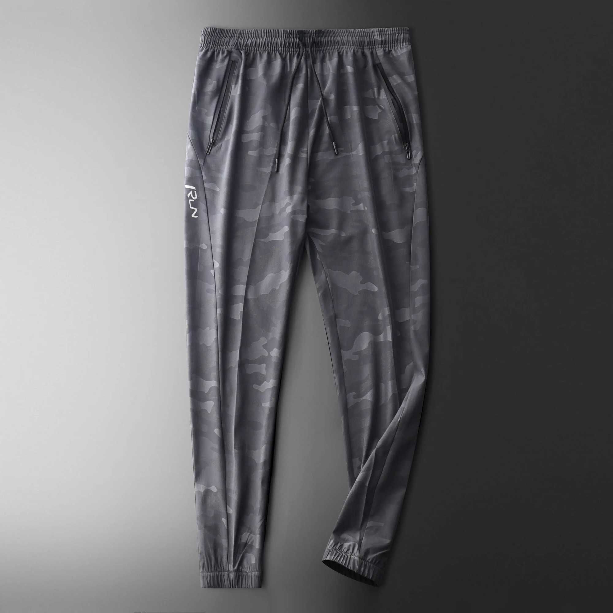 Camouflage Quick dry Men Running Pants Zip pocket Bodybuilding Training Trousers Jogging Fitness Gym elastic Sport sweatpantsX241008