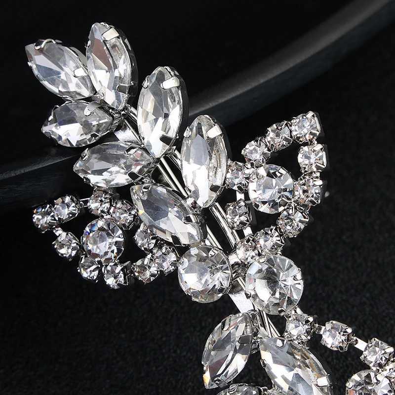 Bridal rhinestone side flower hair clip wholesale for girls wedding hair accessories W241007
