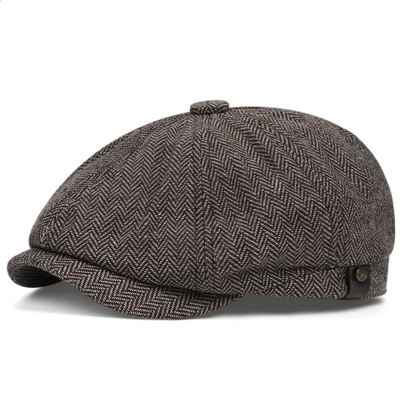 Retro British s Boys and Girls Hats Spring/Summer Octagonal Hats Fashion Mens Bone Berets Mens Painted Hats 241007