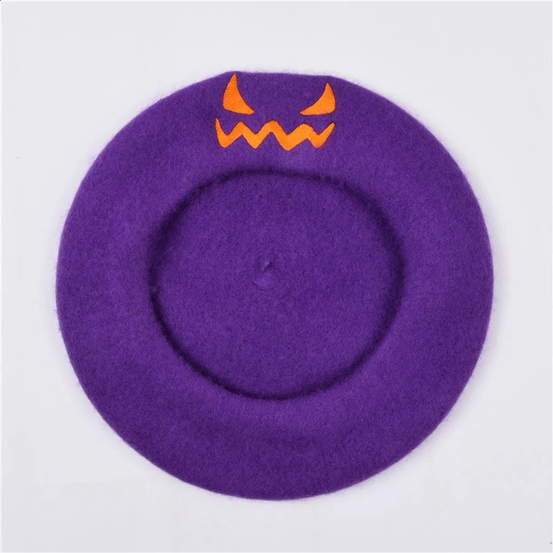 Embroidery Eye Halloween Party Unisex Beret Paint Hat Solid Color Spring/Summer Fashion Womens Hat Halloween Hat 241007