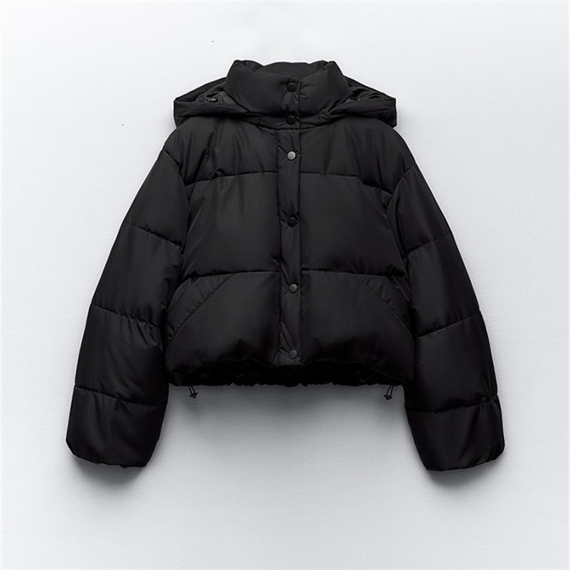 Autumn Winter Waterproof Windbreaker CROPPED Puffer Jacket Women Hooded Black Snow Parka Short Cotton Padded Coat y240924