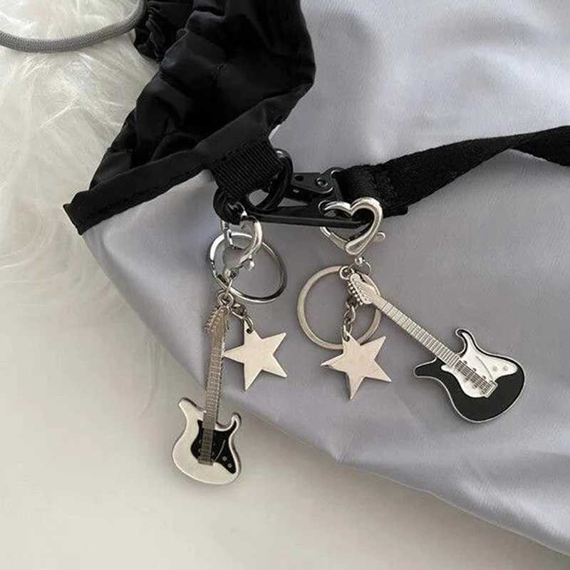 Guitar Love Heart Star Key Chain for Men Women Sweet Cool Trendy Fashion Pendant Keychain Rock Punk Vintage Accessories GiftX241008