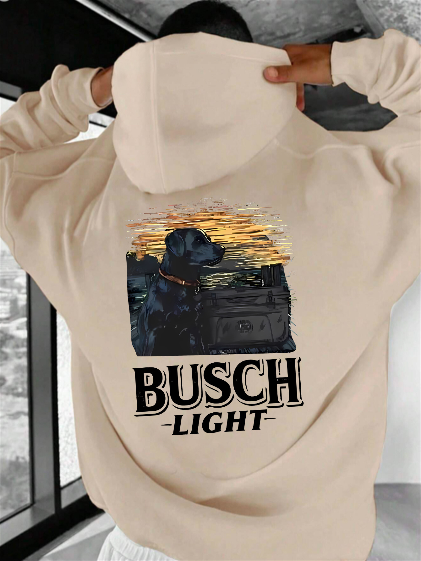 Busch-Light'm Old and Wise-Is Because God Toreted When I Were Young and Stupid' Printing, Men's Casual and Comfortable Hoodie, Fashion 