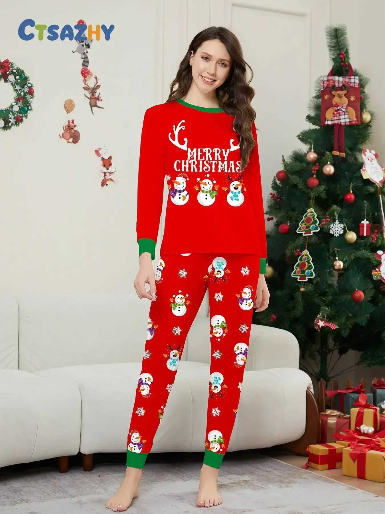 2024 Winter Hot Christmas Pajama Family Matching Set Christmas Mother Childrens Baby Pajama Mens Pajama+Pants Set W241008