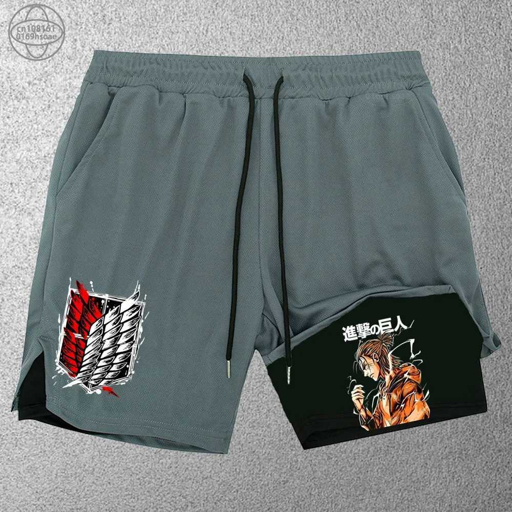 Summer casual outdoor sports shorts gym boxing bodybuilding training breathable double-layer shorts mens daily clothing S-2XLW240713
