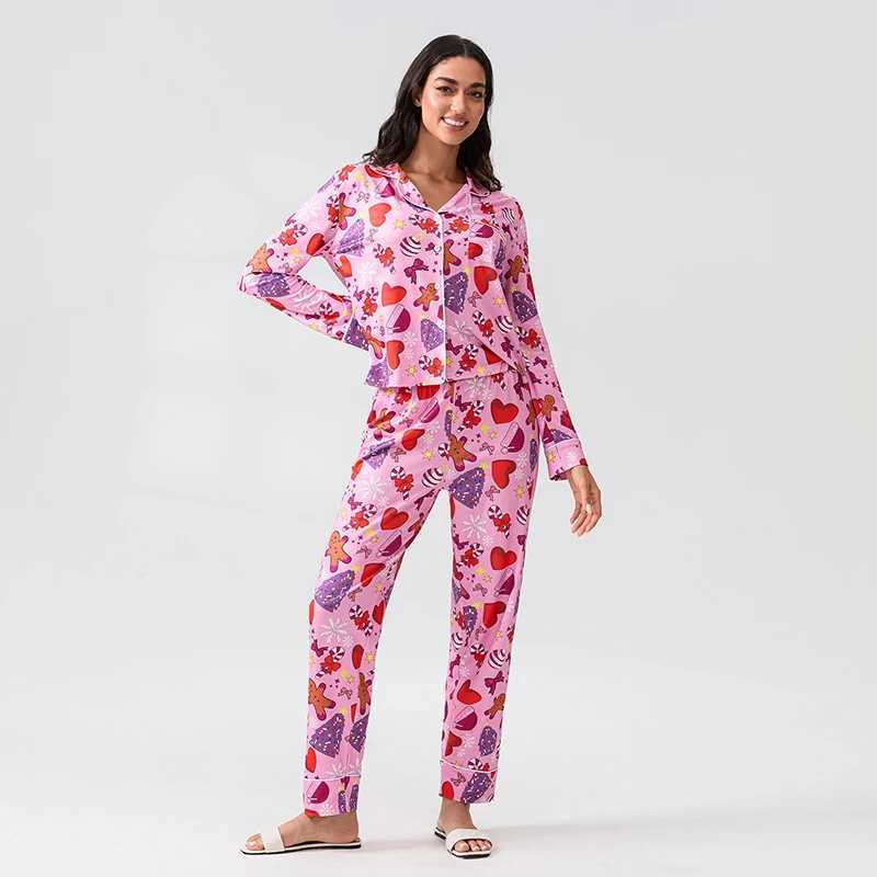 2015 New Family Matching Christmas Pajama Set with Heart Shaped Printed Long Sleeve Top and Autumn/Winter Elastic Waist Pants W241008