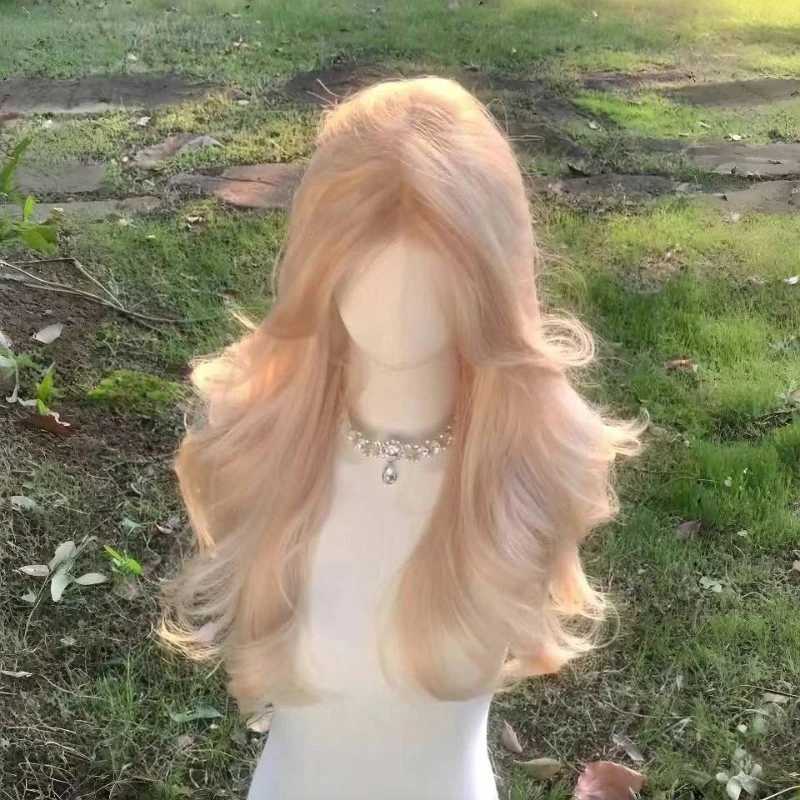 Red Wig Long Water Wave Lace Front Wig for Womens wigs Nature Synthetic Lace for Cosplay Daily Use Heat Resistant headband wigsXJ241008