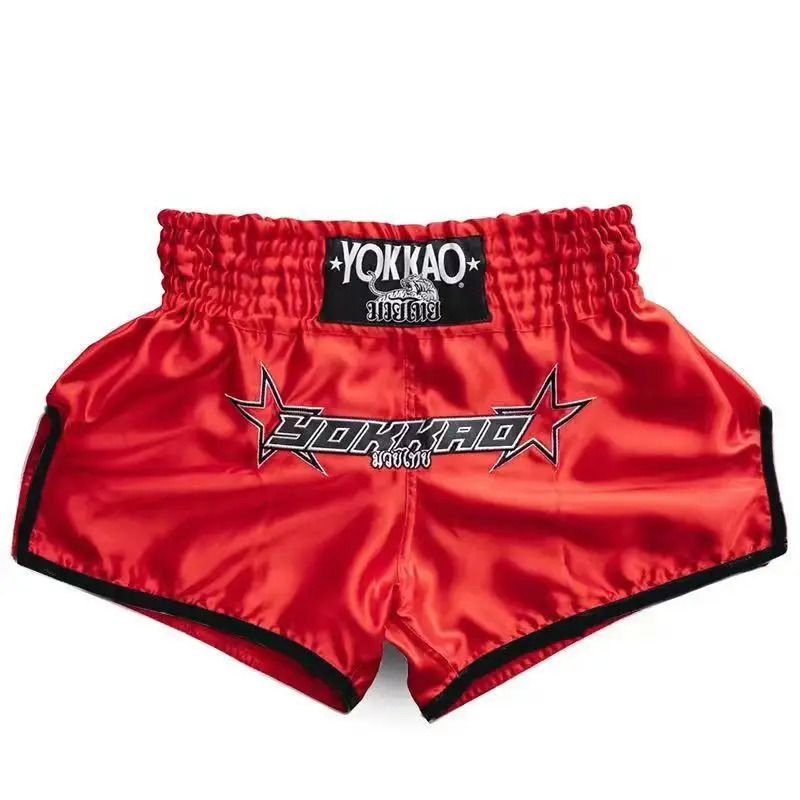Summer WAX Muay Thai Shorts Embroidered MMA Fighting Clothing for Men Women Kids Cheap Boxing Training Short Pants