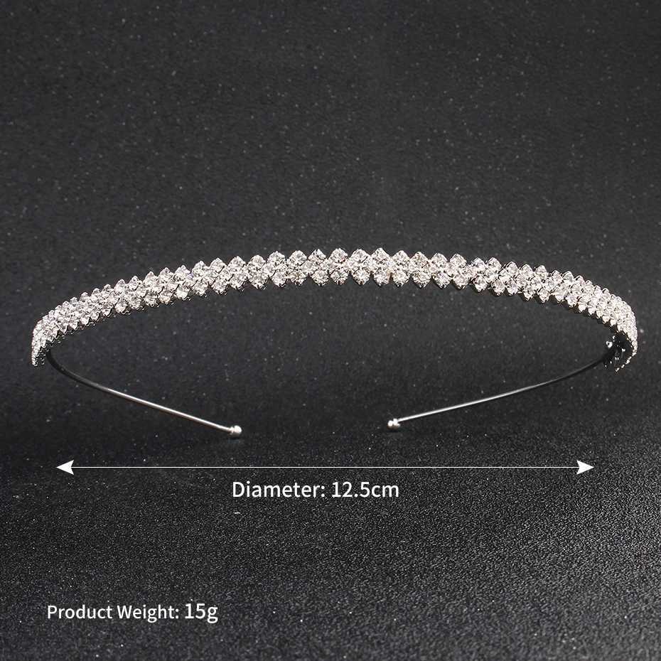 Fashionable rhinestone bridal headpiece silver crystal wedding hair accessories womens birthday party rhinestone crown W241007