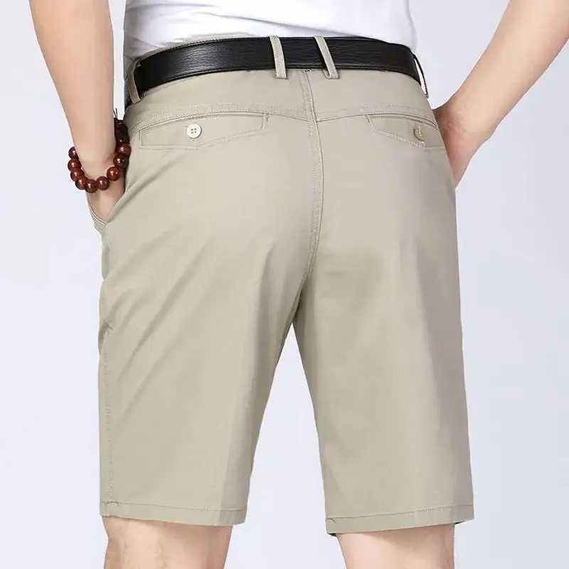 Summer Comfortable Mens Shorts 100% Cotton Mens Knee Length Board Shorts Classic Beach Clothing Mens ShortsW240713