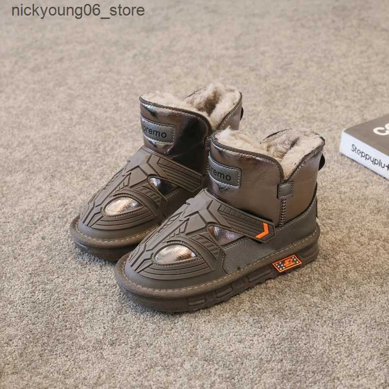 Boots Fashion Children Snow Boots Water Proof Warm Casual Shoes Girls Boys Kids Boots Boy Winter Wear-resistant Cotton Shoes Sneakers L240910