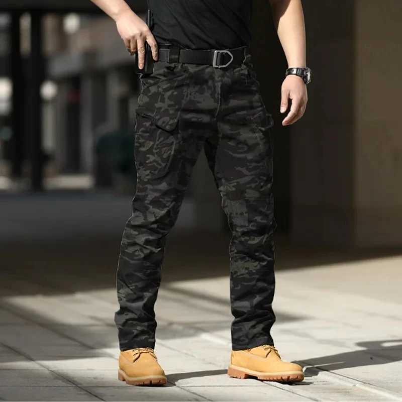 2024 New Mens Tactical Pants Multiple Pocket Elasticity Military Urban Commuter Tacitcal Trousers Men Slim Fat Cargo Pant 5XLX241008