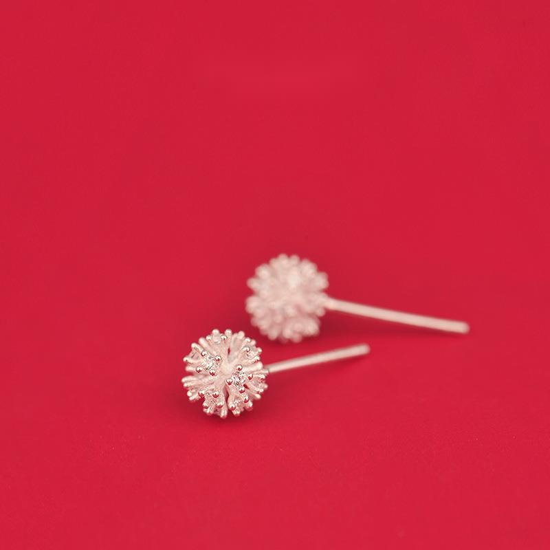 needle dandelion wer ball Christmas style snowflake exquisite dia studded for women, classic and simple earrings