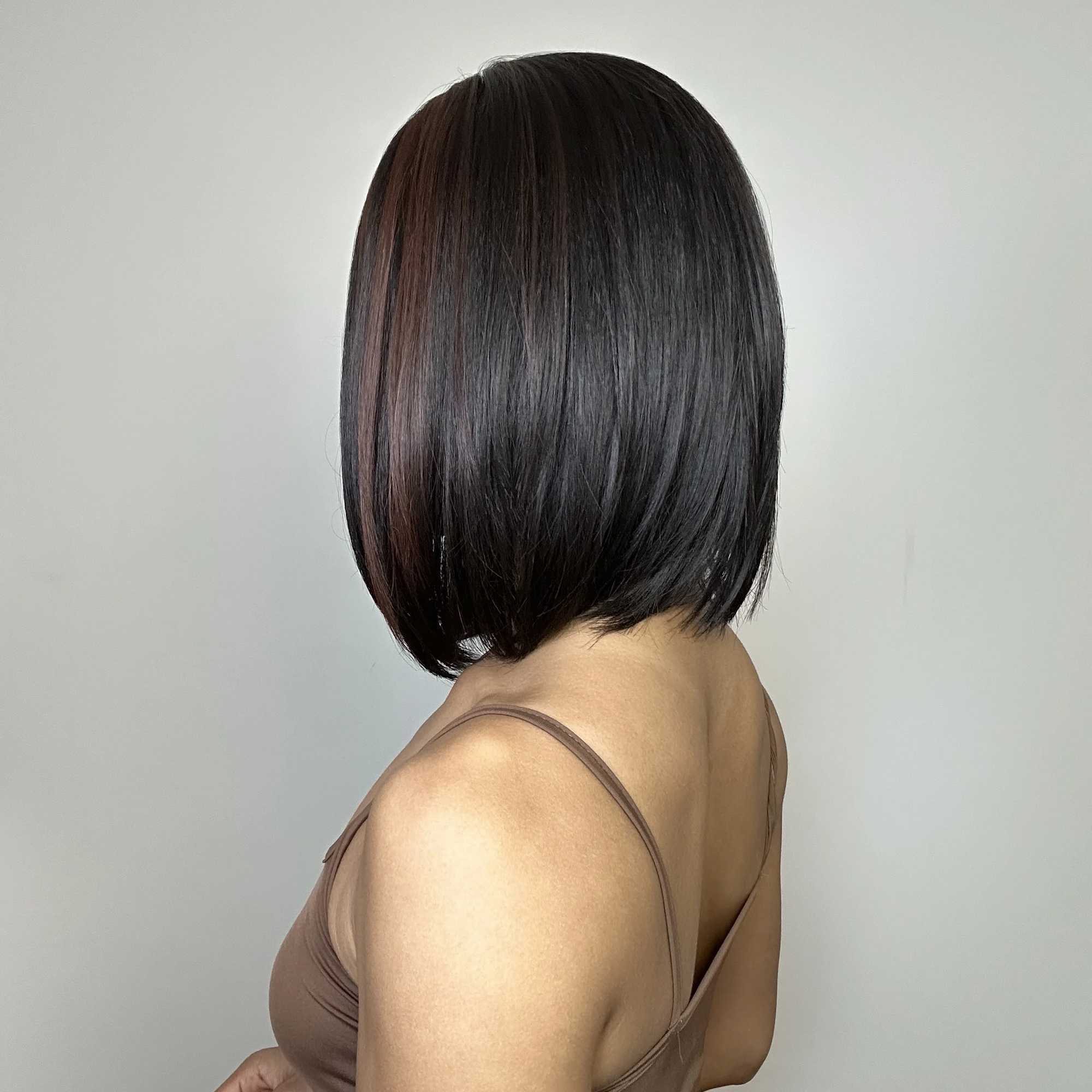 Middle Part Short Straight Bob Synthetic Wigs for Women Black with Brown Highlight Natural Hair Wig Daily Cosplay WigsXJ241008