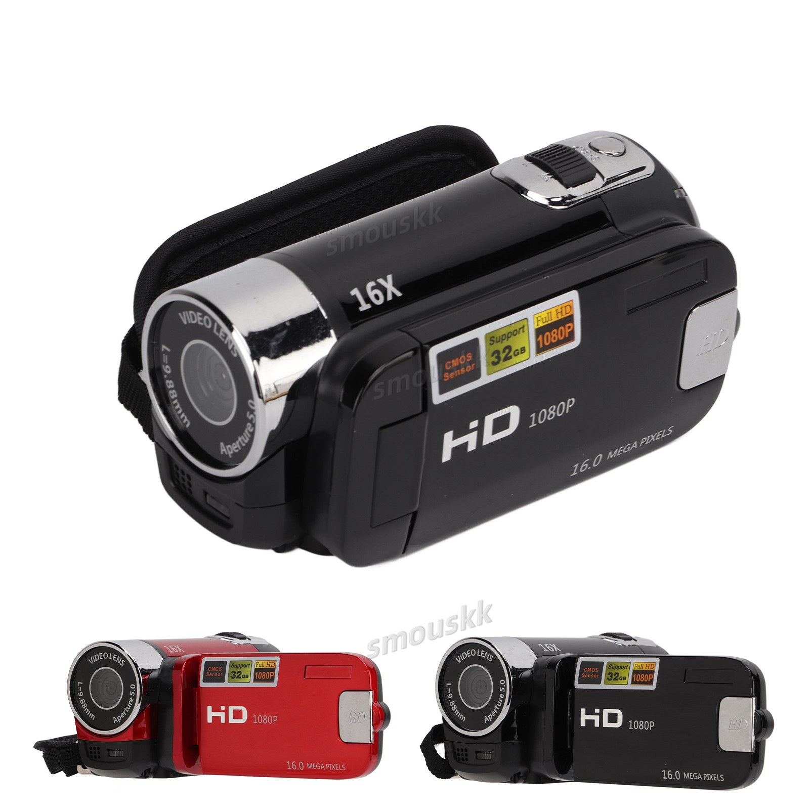 Video Camcorder Full HD 4K 48MP Camera Recorder 270° Rotation 2.7 Inch Color Screen 16X Zoom Digital Camcorders