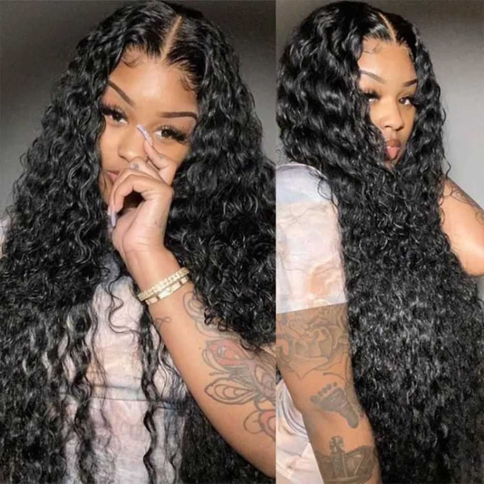 Deep Wave 13x4 Lace Wigs For Black Women Chocolate Brown Kinky Curly Lace Wig HD Transparent Curly Lace Closure Wig Glueless WigXJ241008