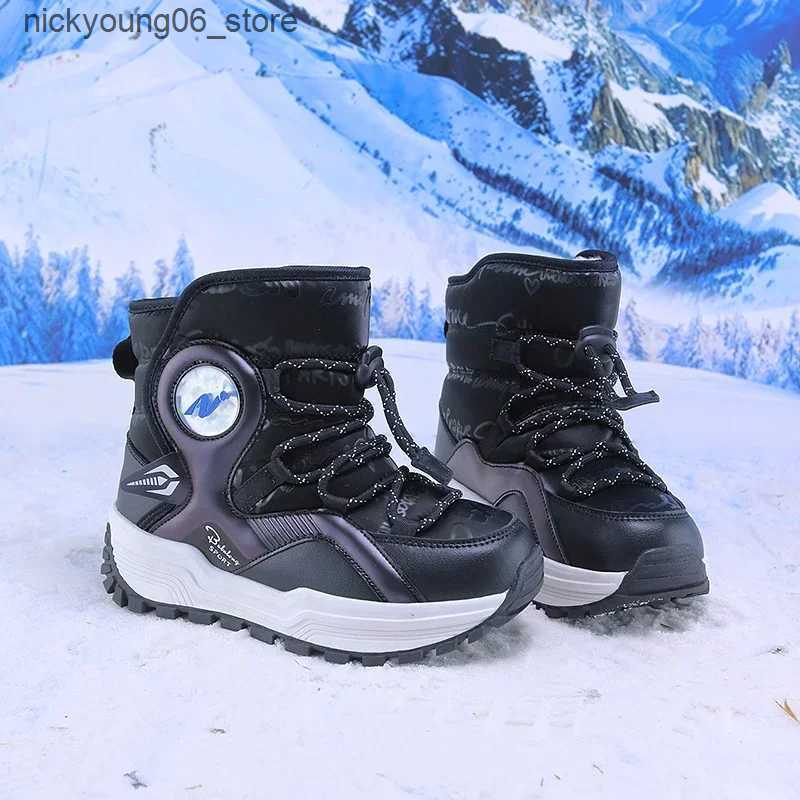 Boots Childrens Snow Boots Thickened Velvet Boys and Girls Outdoor Non-slip Steel Claw Hiking Boot Waterproof Child Casual Warm Boot L240910