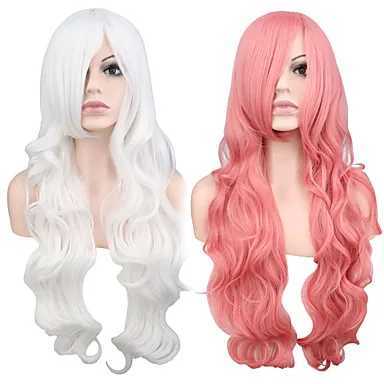 Women Synthetic Hair Red Pink Blue Orange Curly Body Wave Hair for Adult High Temperature Fiber Quality Halloween WigXJ241008