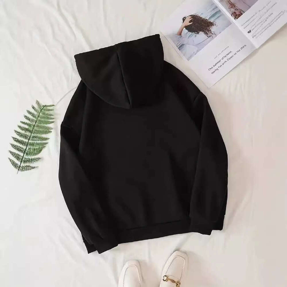 Warehouse style thin fish scale fabric 280g hooded men's and women's solid color casual kangaroo pocket long sleeved looped sweater