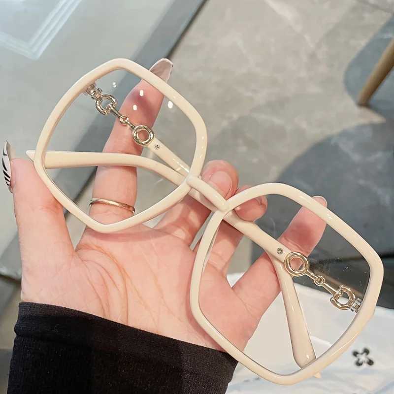 Oversize Blue Light Blocking Glasses Spectacles Lens Computer Eyeglasses For Women Unisex Relieve Eye GlassesX241008
