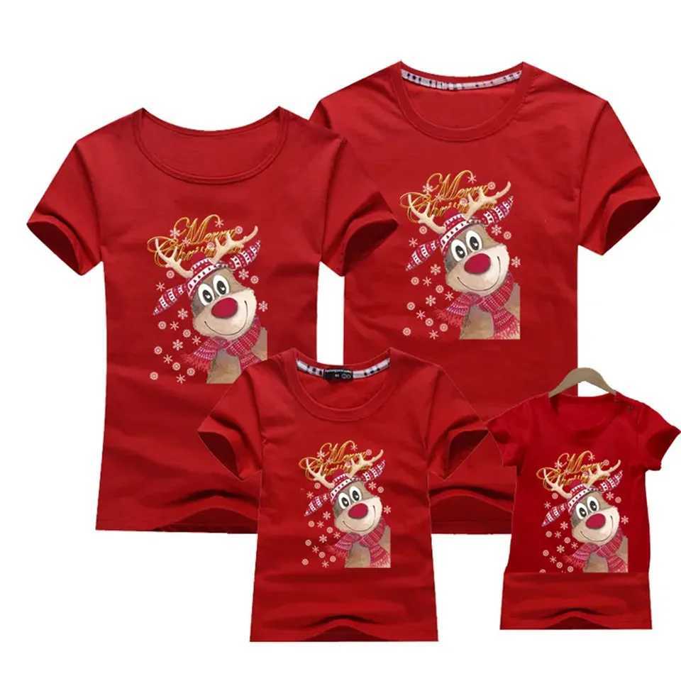 2024 Christmas Family Appearance Mom and Me Clothing Adult Children T-shirt Father Mother Daughter Son Match Family New Year Clothing W241008