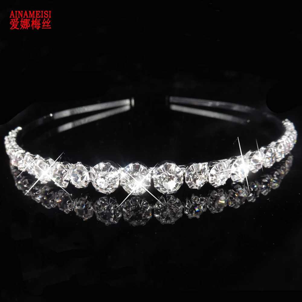 AINAMEISI Fashion Bridal Hair Accessories Womens Hair Pearl Crystal Water Diamond Wedding Crown Headwear Wedding Hair Jewelry W241007