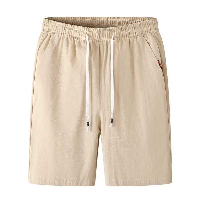 Summer linen shorts 2024 new mens casual shorts luggage fitness beach shorts mens breathable 100% pure cotton shortsW240713