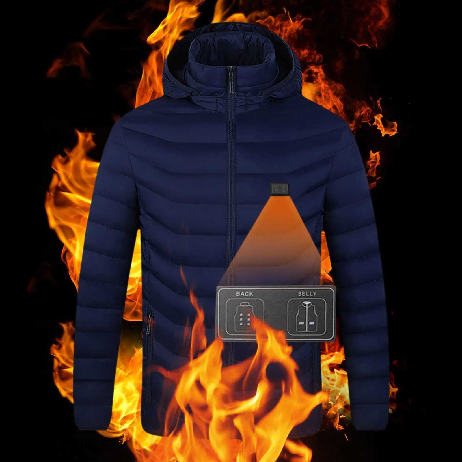 Fashion Men Winter Parka Windproof Streetwear Snow Wear Vintage Thick Padded Heated Warm Jacket Coat Male OutwearXJ241008