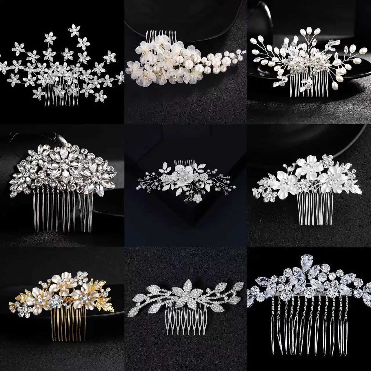 Bridal Wedding Hair Accessories Crystal Gold and Silver Hair Combs Suitable for Women Bridal Headwear Party Jewelry Bridesmaids Gifts W241007