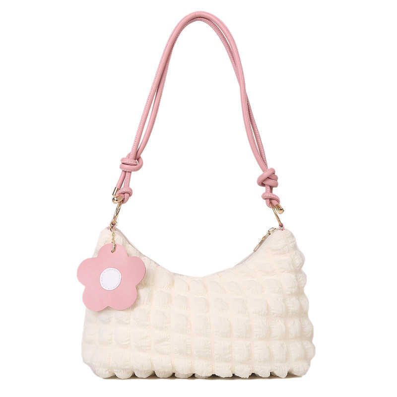CMM Trendy Temperament Womens Bag Stylish Pleated Casual Armpit Bag Bubble Single Shoulder Handbag Fashion and Versatile Tote Bag