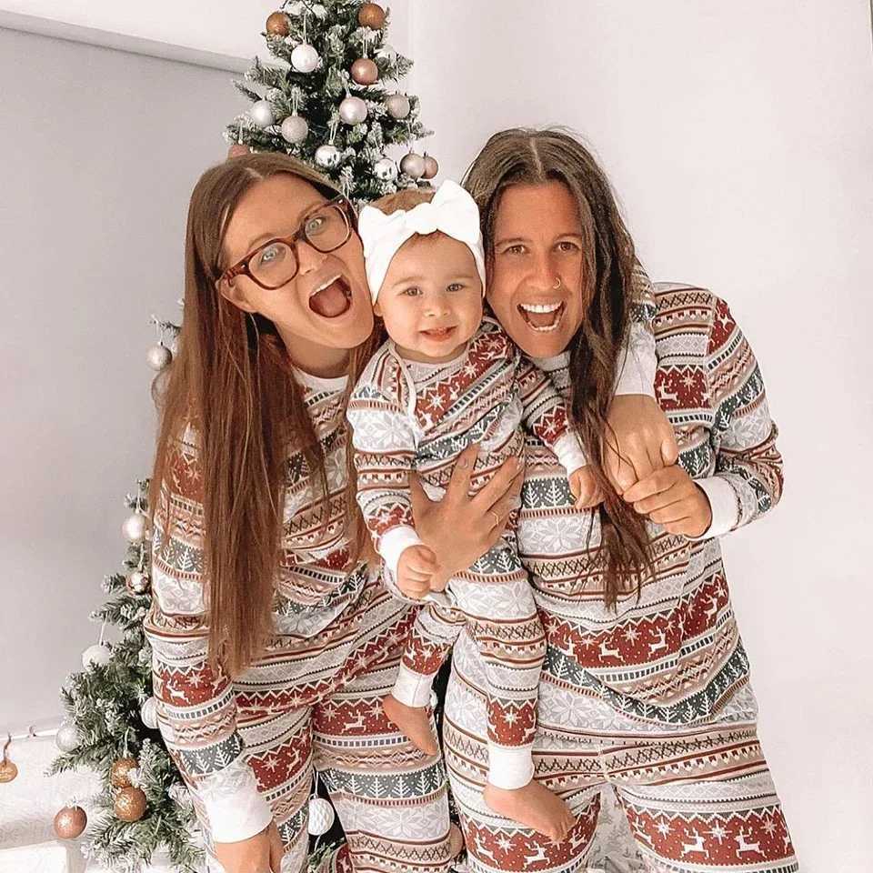 Family Appearance Family Matching Set Christmas 2023 Christmas Family Pajama Set Mom Dad Daughter Baby Boy Girl Dog W241008