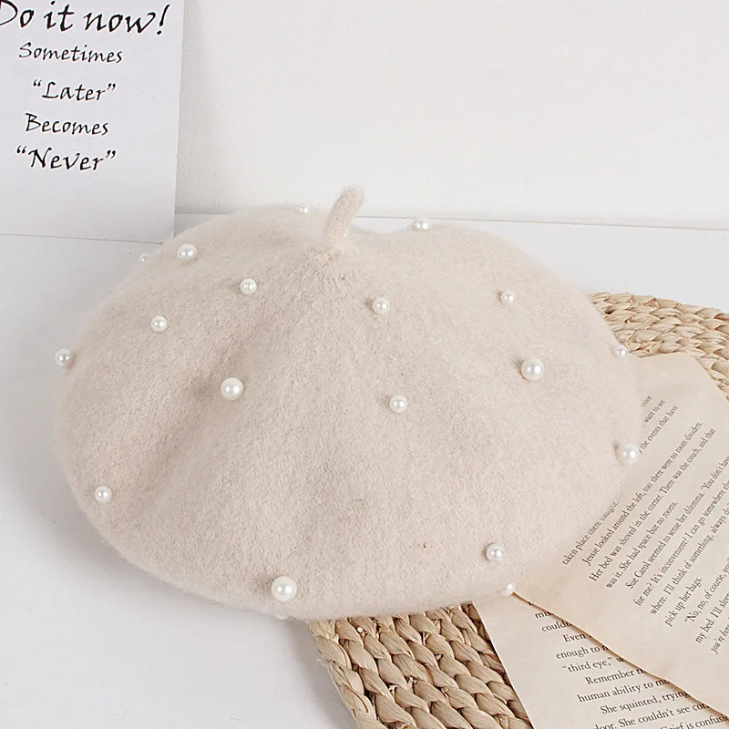 Fashion Princess Childrens Girl Hat Cute Pearl Bean Hat Spring/Summer/Winter Preschool Girl Hat Pography Prop 241007