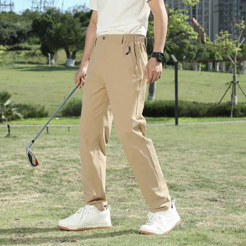 Mens Golf Wear Pants Summer Casual Sports Outdoor Quick Drying Hiking Pants Elastic Slim Jogging Work Trousers Sweatpants MaleX241008