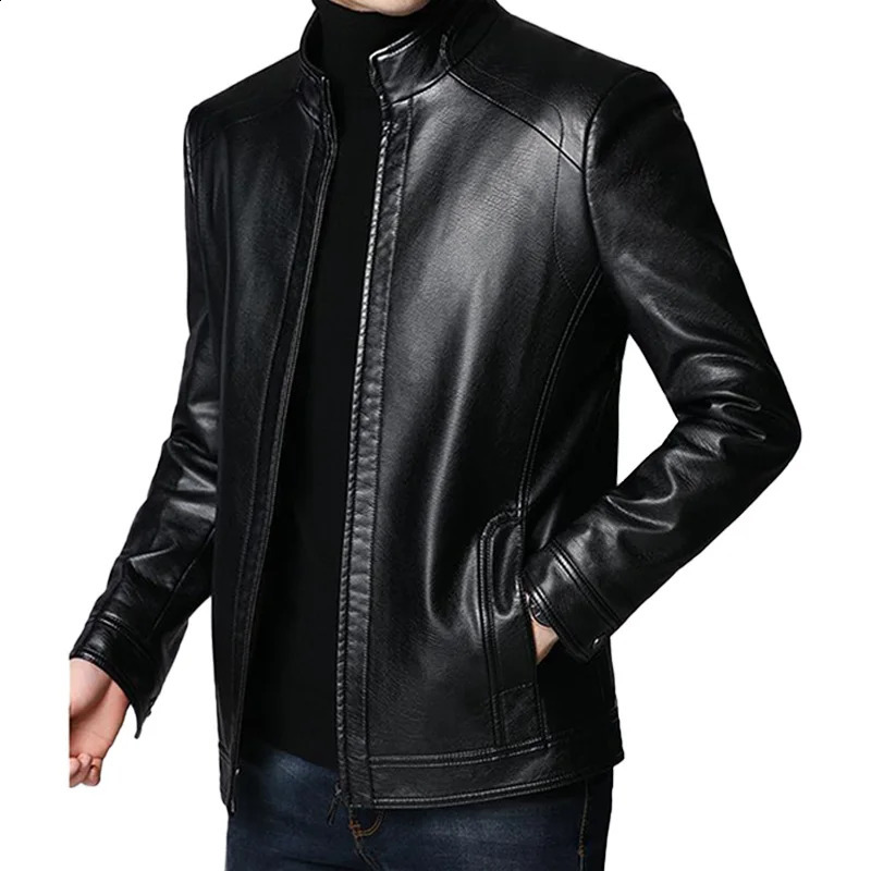Mens Autumn Long Warm Leather Jacket Coat Men Winter Casual England Style Vintage Fashion Plus 4XL 240930