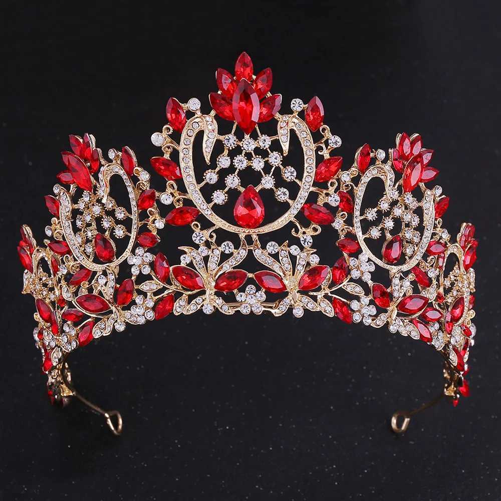 Baroque Luxury Crystal Rhinestone Tiaras and Crowns for Women Bride Retro Ball Diadem Bridal Wedding Accessories Jewelry W241007