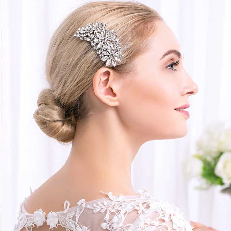 Bridal Wedding Hair Accessories Crystal Gold and Silver Hair Combs Suitable for Women Bridal Headwear Party Jewelry Bridesmaids Gifts W241007