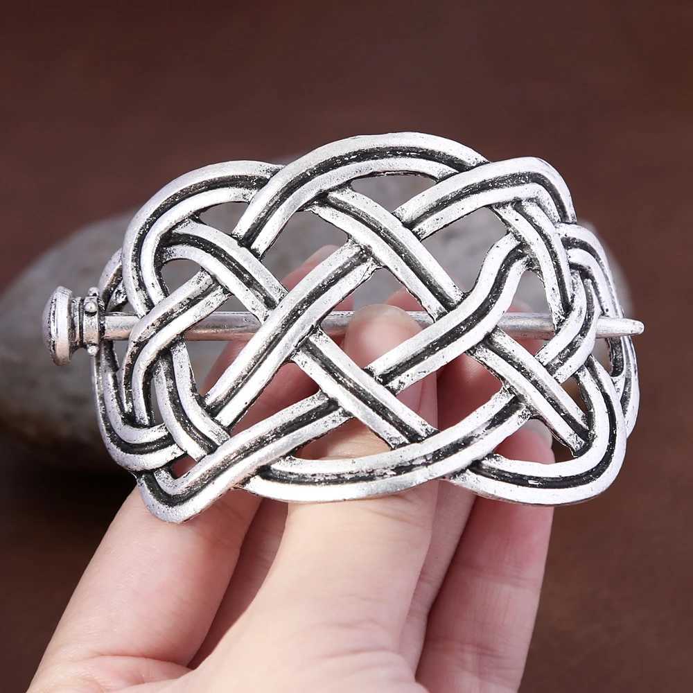 Classic Viking Celtic Knot Hair Womens Hair Slide Retro Silver Fashion Norwegian Medieval Jewelry Accessories Wholesale W241007