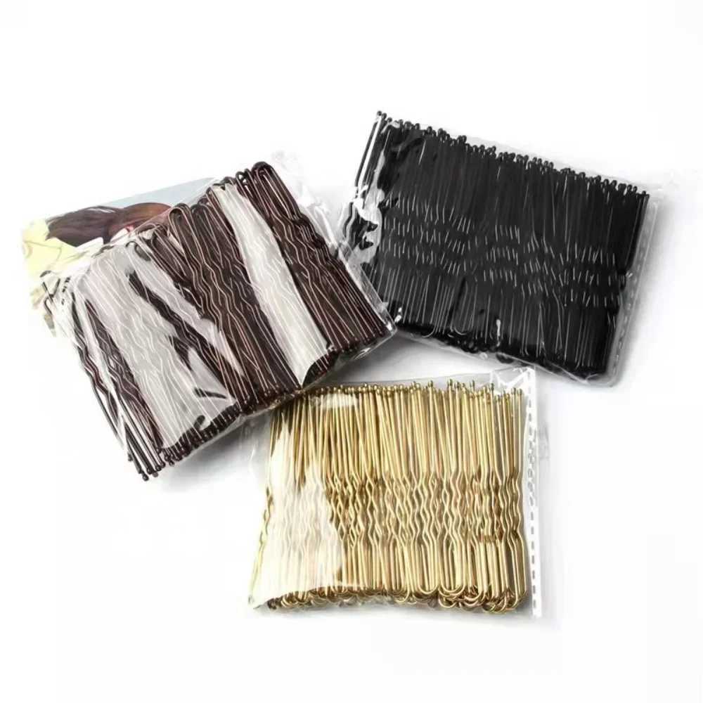 50pcs 5cm womens U-shaped hair clip wavy hair clip metal Bobby pin bucket bridal hair clip W241007
