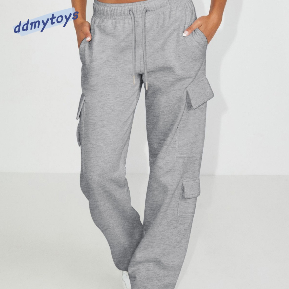 dongdumaoyi New long loose casual sports high waisted work pants slimming straight leg for women F1008#74