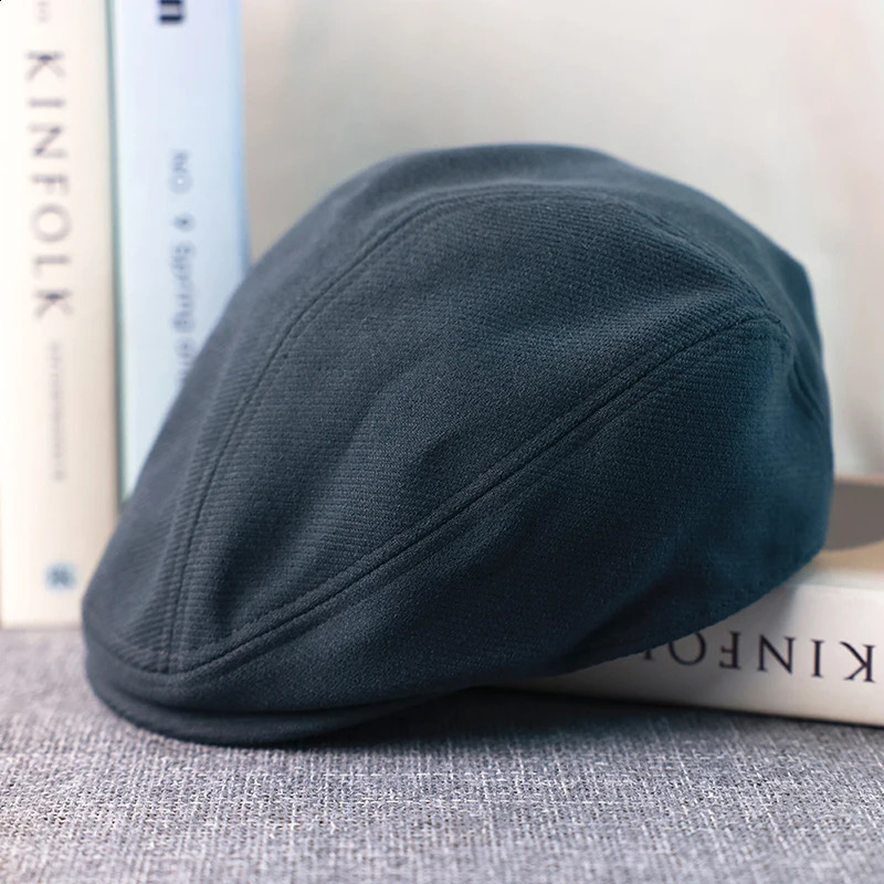 Retro Blue Wool British Style Mens Beret Spring Autumn Casual Street s Boys Wild Octagonal Driving Kirby Hat A-57 241007