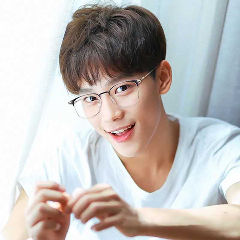 Unisex Retro Fashion Finished Myopia Glasses Half Frame Blue Light Blocking Eyewear for Men Women Nearsighted Minus DioptersX241008