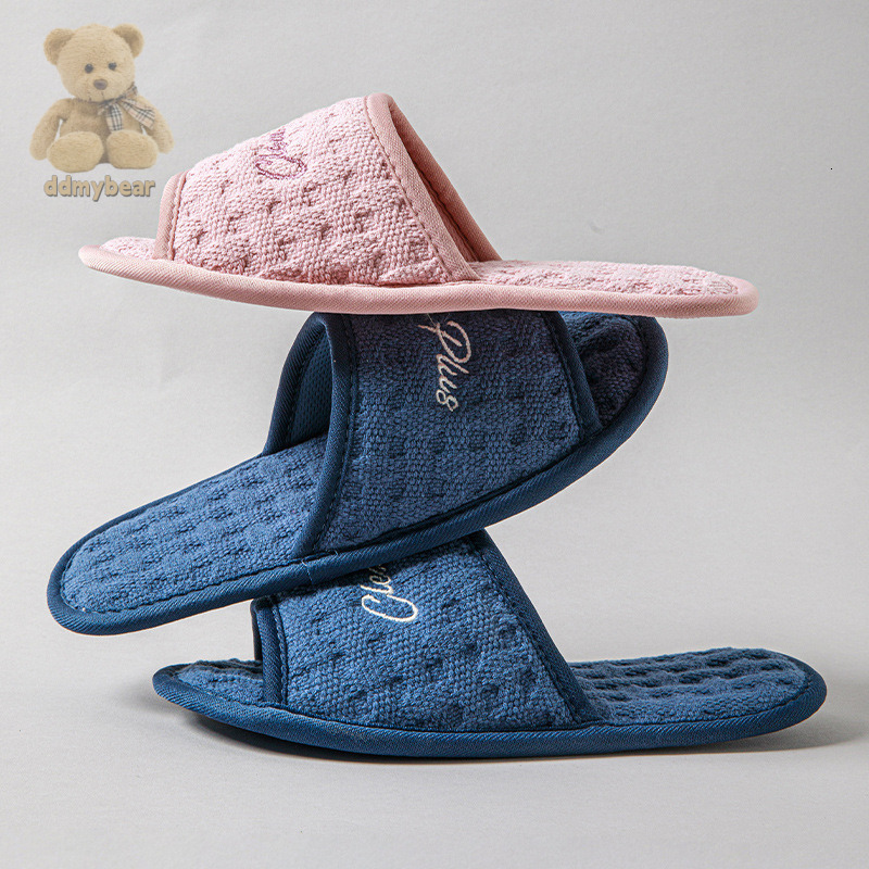Ddmybear Pure Soft Sole Silent With Exposed Toes, Neutral Comfortable, Machine Washable, Simple And Versatile Cotton Slippers Chinese Brand Shoes F100