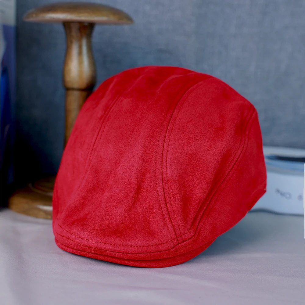 2025 Suede Mens Beret Spring/Summer/Winter Windproof Hat Painters Hat Fashion Retro Womens Hat 012 241007