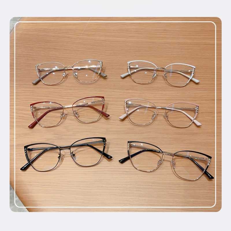 Metal Eyeglasses Frame for Women Optical Glasses Frame Blue Light Glasses Designer Eyewear Wholesale Fashion ColorsX241008