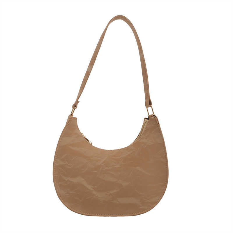 CMM Solid Color Simple Underarm Bag Spring Summer New Versatile Shoulder Bag High End Korean Version Dumpling Crescent Bag