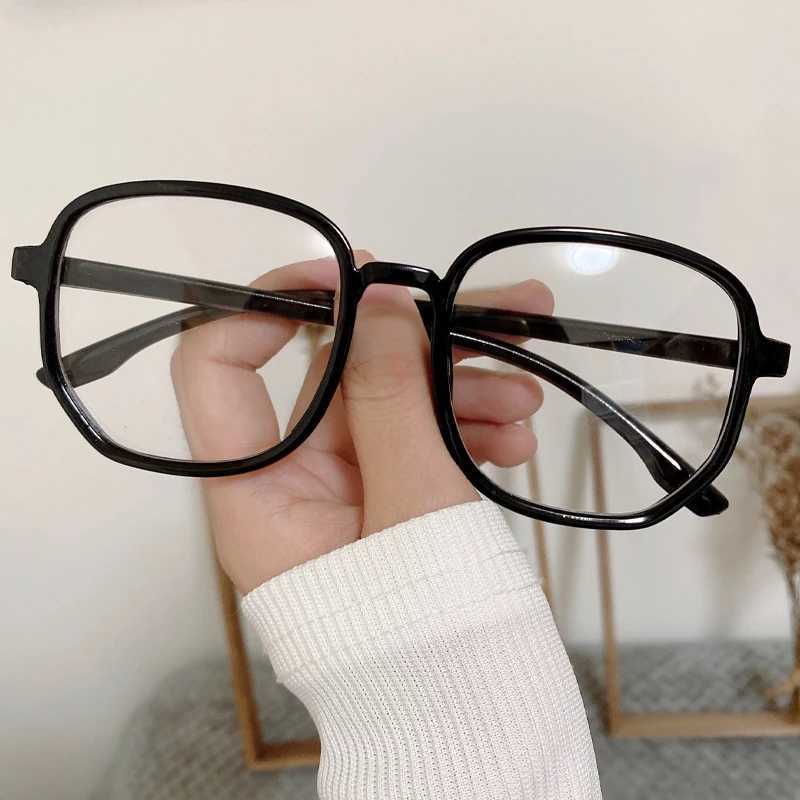 Black Square Frame Glasses Women Girls Oversized Spectacle Frames Eyewear Plastic Anti-Blue Light Reading Computer EyeglassesX241008