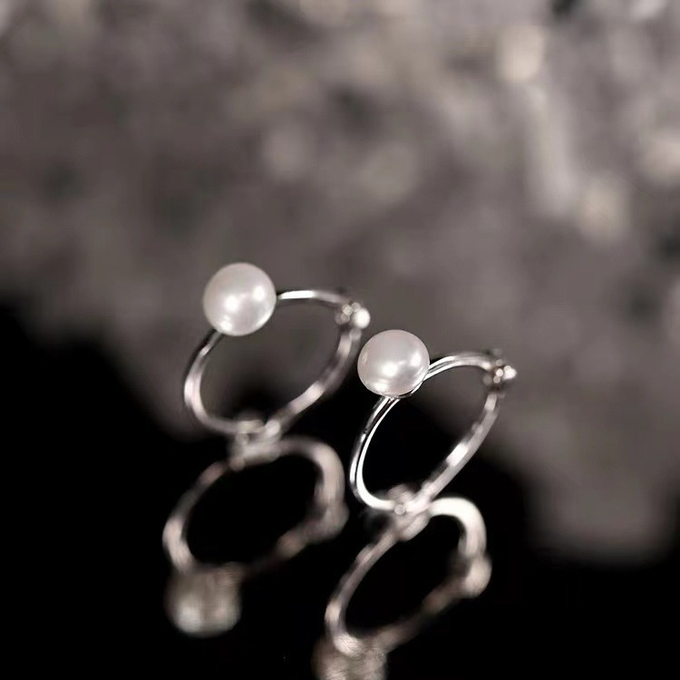pearl female earrings, niche design, simple temperament accessories