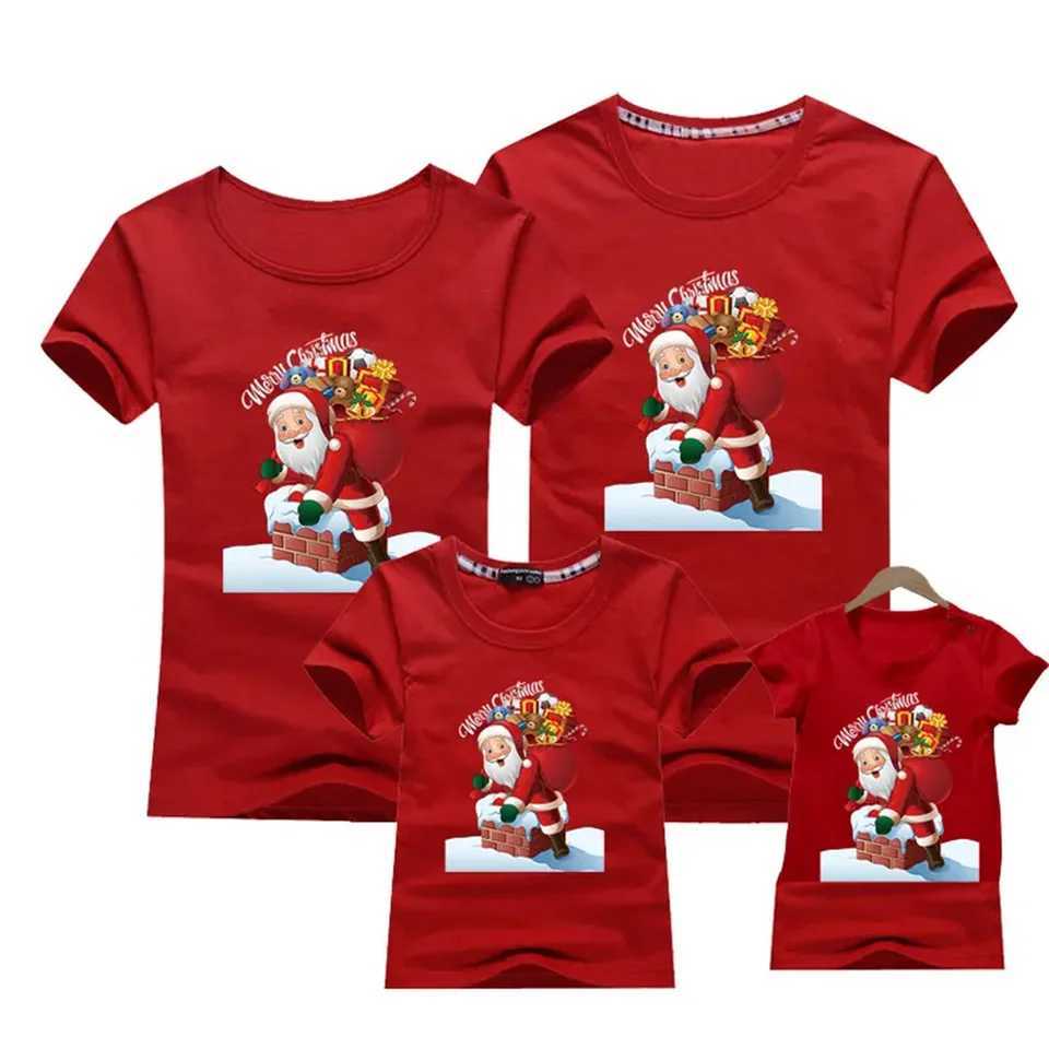 2024 Christmas Family Appearance Mom and Me Clothing Adult Children T-shirt Father Mother Daughter Son Match Family New Year Clothing W241008