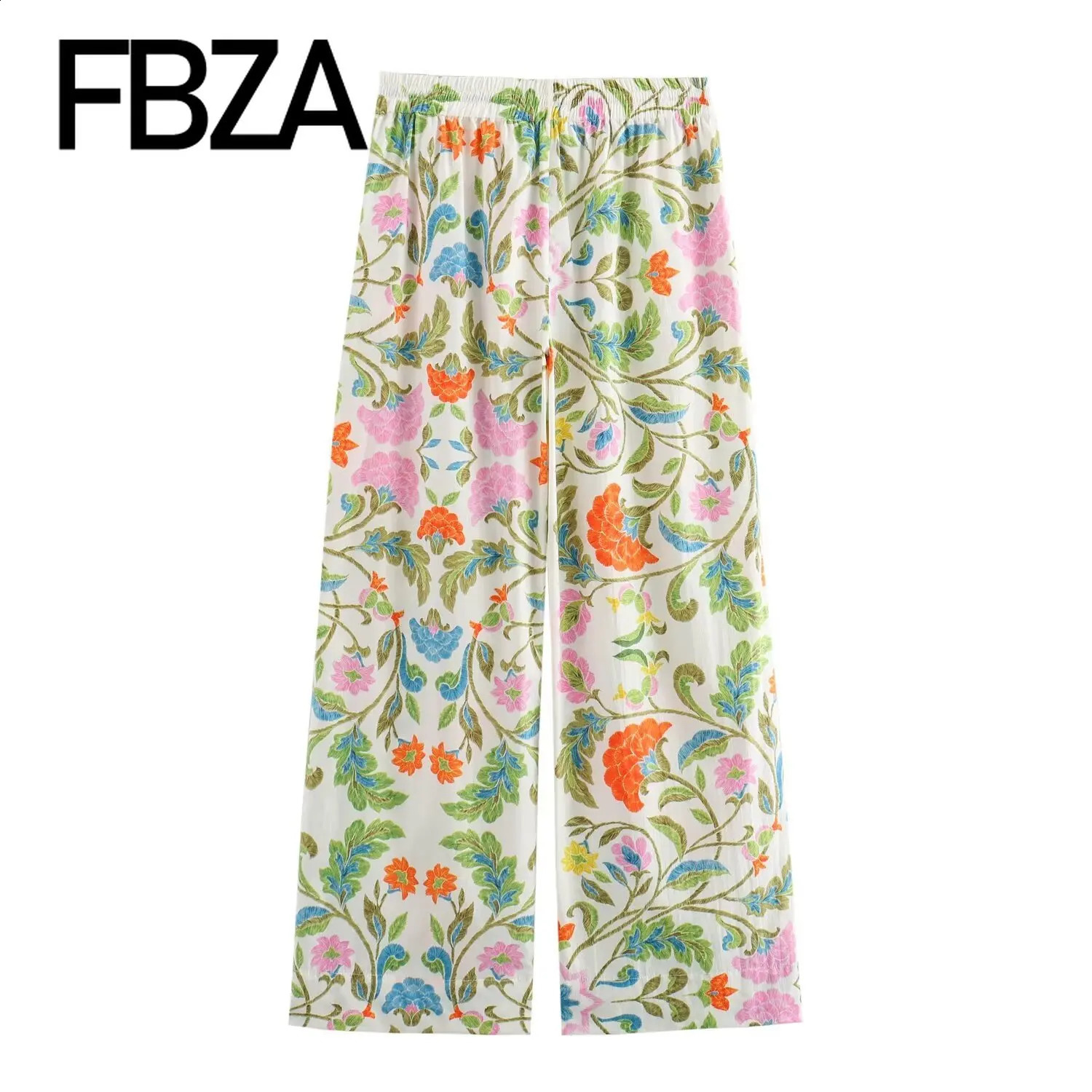 TRAF Womens Fashion Printed Long Sleeve Single breasted Collar Shirt High Waist Pants Two Piece Set 241008